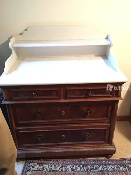 Waschtisch Kommode Marmorplatte weiss - ev. Gründerzeit