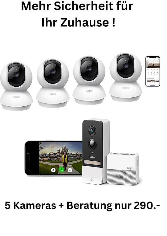 Sicherheit rund ums Haus mit 5 Überwachungskameras nur 290.-