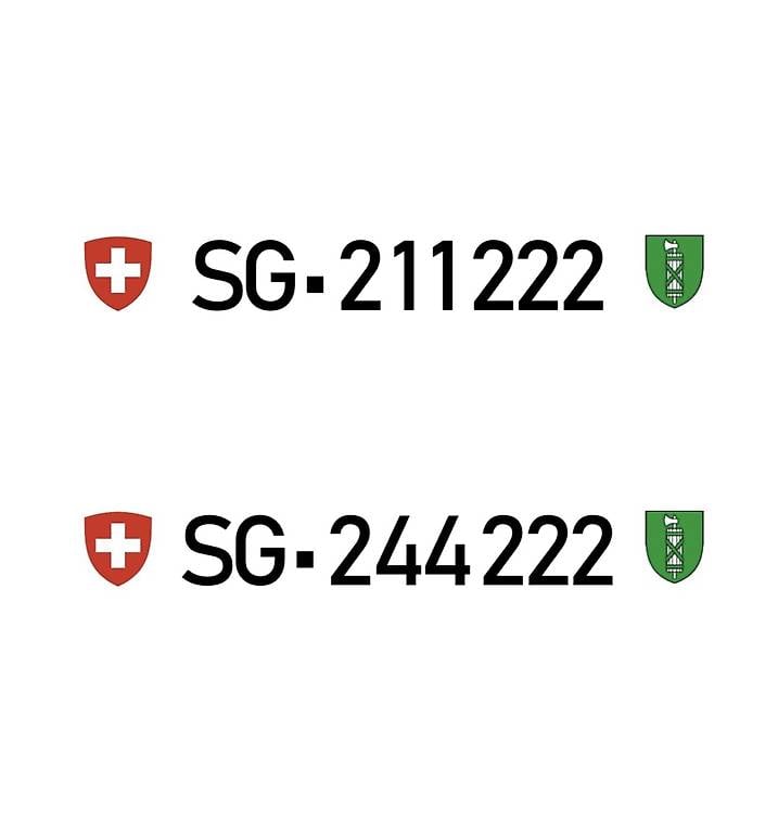 Kontrollschilder SG 211 222 & SG 244 222 einzeln oder Kombi