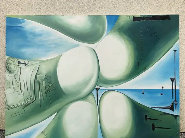 Ölgemälde, Kopie nach Salvador Dali. 153 x 92 cm.