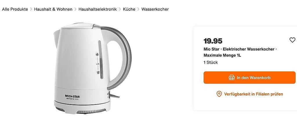 Wasserkocher Miostar ungebraucht