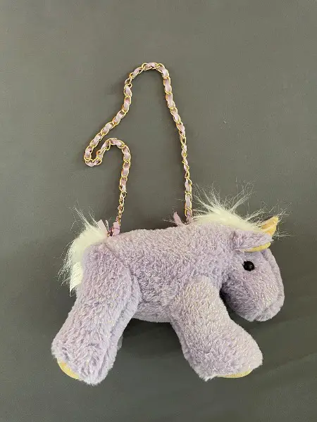 Neuwertig: Allerliebste lila Einhorntasche mit Reissverschluss