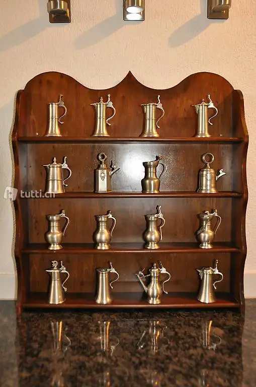 Setzkasten Kantone Zinnkannen Baehler Feinzinn antik