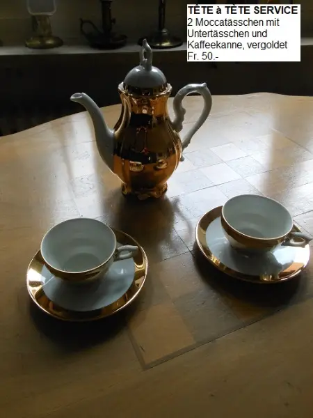 a vendre tête à tète service doré