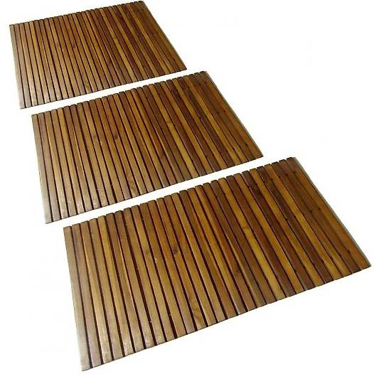3 x Akazienholz Badematte 80 x 50 cm