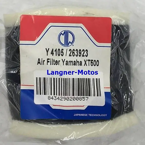 miw luftfilter y4105 yamaha xt 500 1976-1985