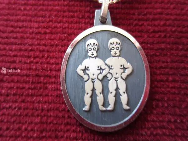  Anhänger Zwilling mit Kette aus Silber 800