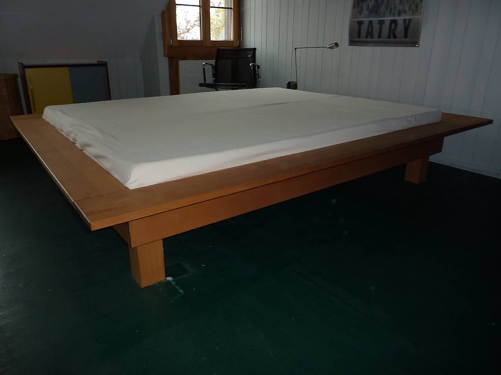 160 x 200cm Bett, Hüsler Nest komplett, Buche massiv, Stühle