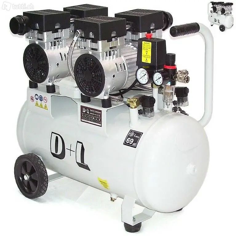  Flüster Kompressor Luftkompressor 50L leise Druckluft 69dB