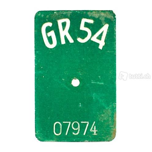 Velonummer GR 1954 / Kanton Graubünden