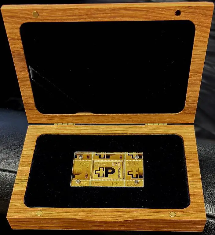 175 Jahre Schweizer Post goldene Briefmarke Nr. 4 / 175