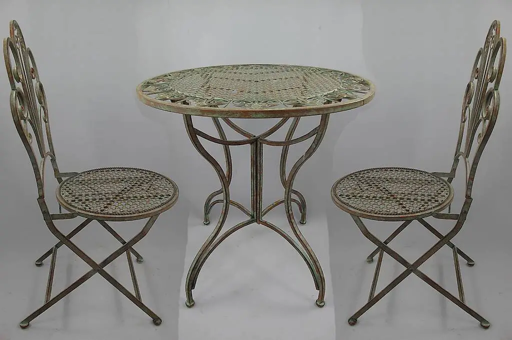 Gartentischgruppe, Tischgruppe, klappbar, grün, braun