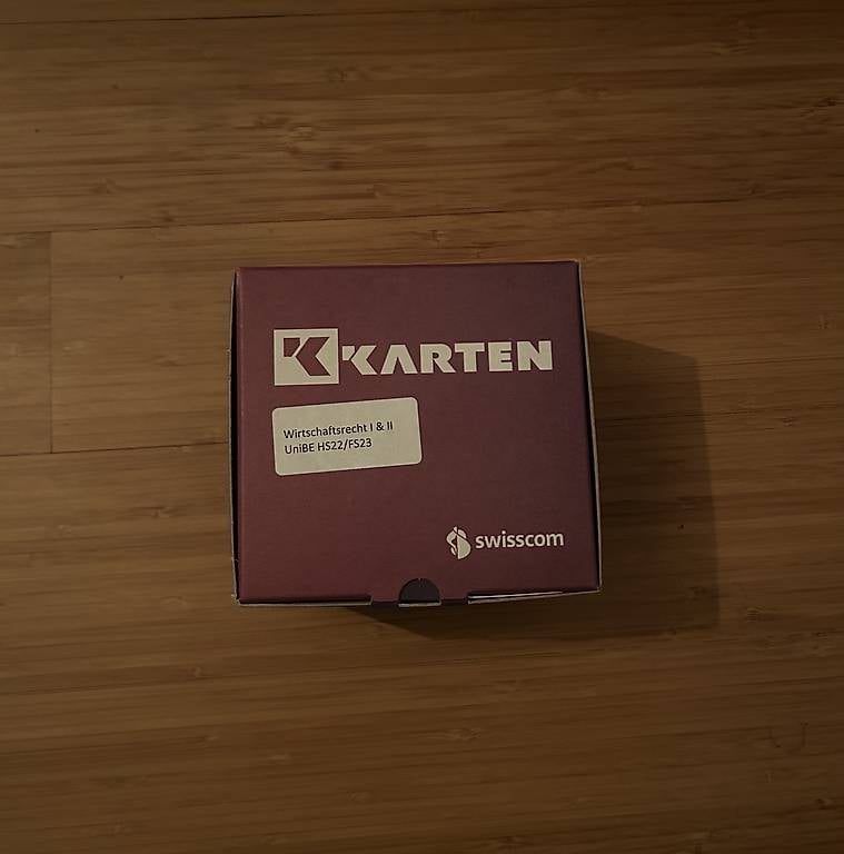 KKarten Karteikarten Wirtschaftsrecht 1+2 - Uni Bern