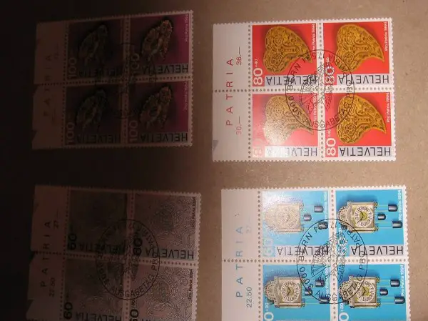 Briefmarken 4 er Blockserien Juventute und Patria 2