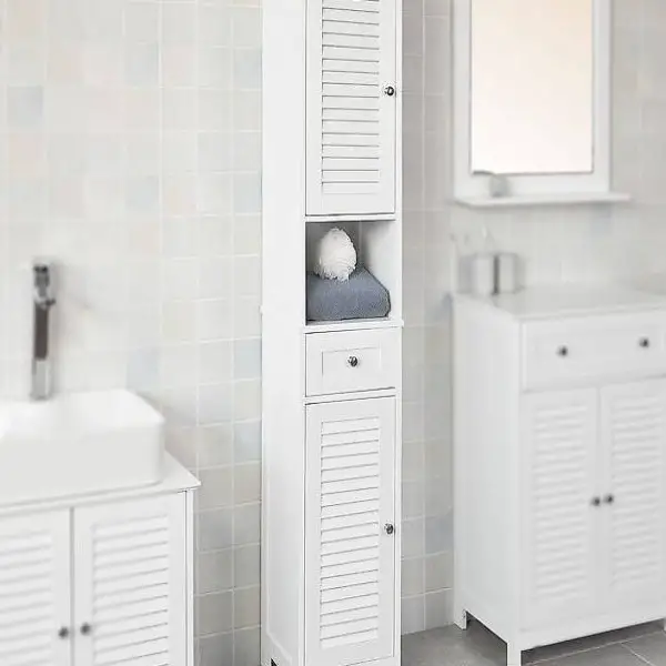  Bad Hochschrank | Badschrank | Badregal Weiss