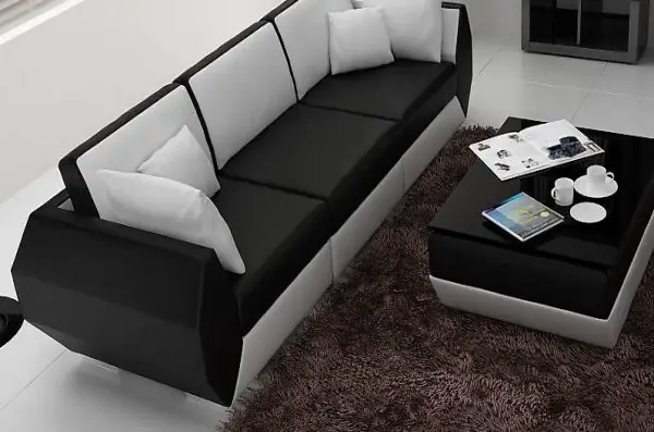  LEDERSOFA 3+3 SITZER GARNITUR DESIGN MODERN SOFA R7002C
