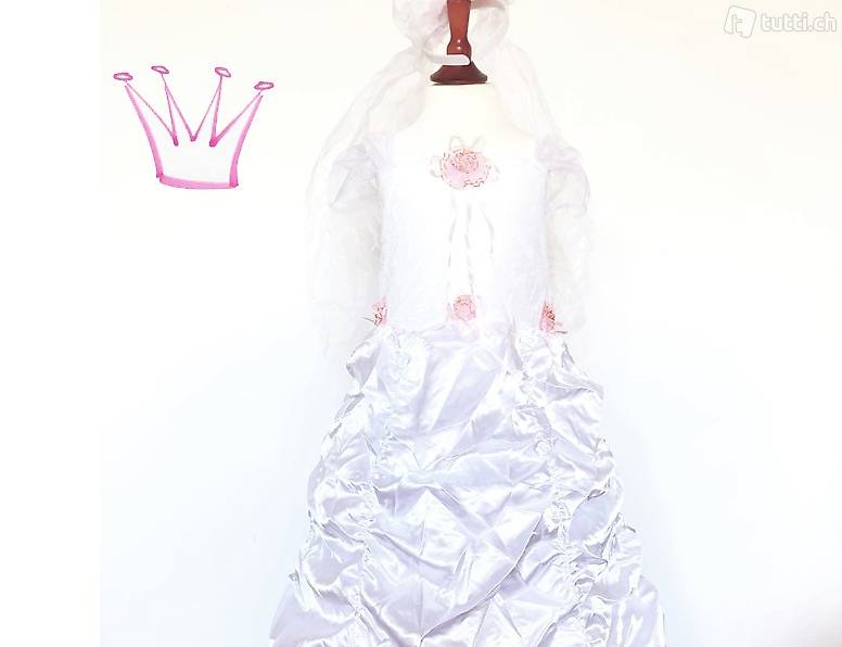  Prinzessinnen Brautkleid Grösse 122 - 128, Online bestellen