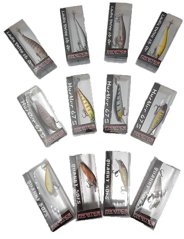 Barsch & Forellen-Wobbler Sortiment - Angelköder KIT LOTx12