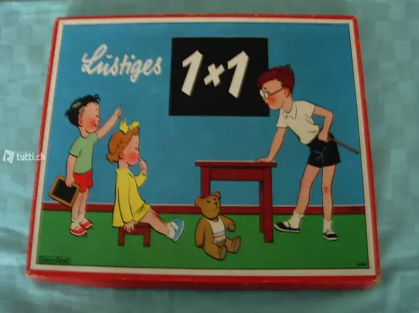  altes Lustiges 1 x 1 Legespiel