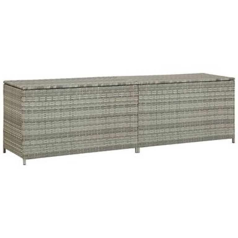 Gartenbox Poly Rattan 200x50x60 cm Grau 29373