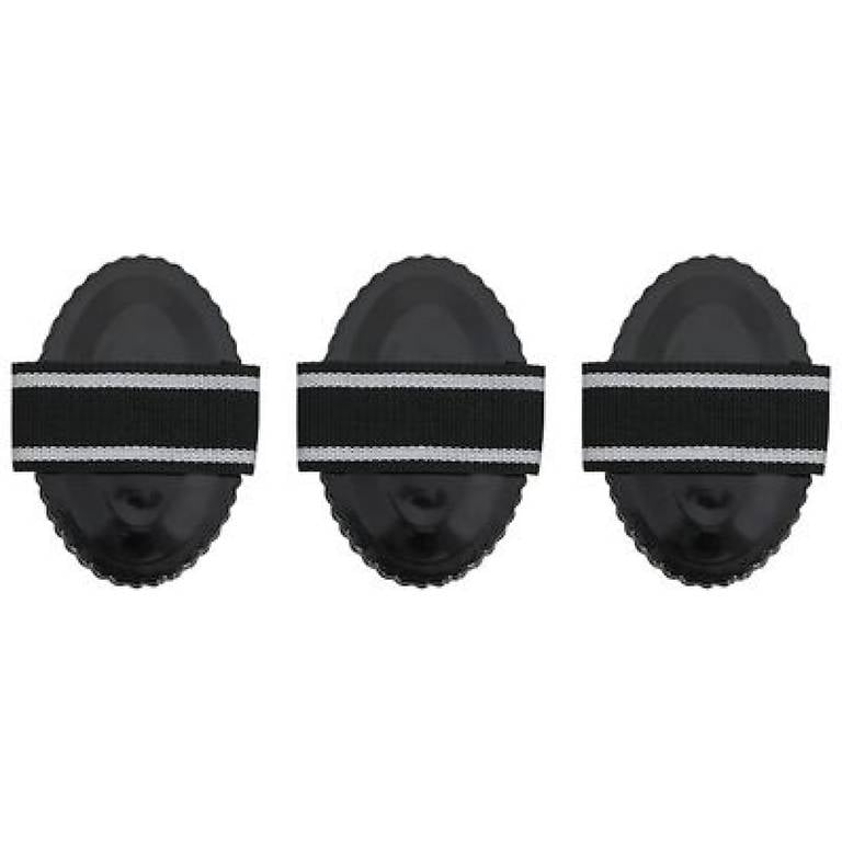 Drei Striegel für Pferde, Schwarz Stahl .zizrri