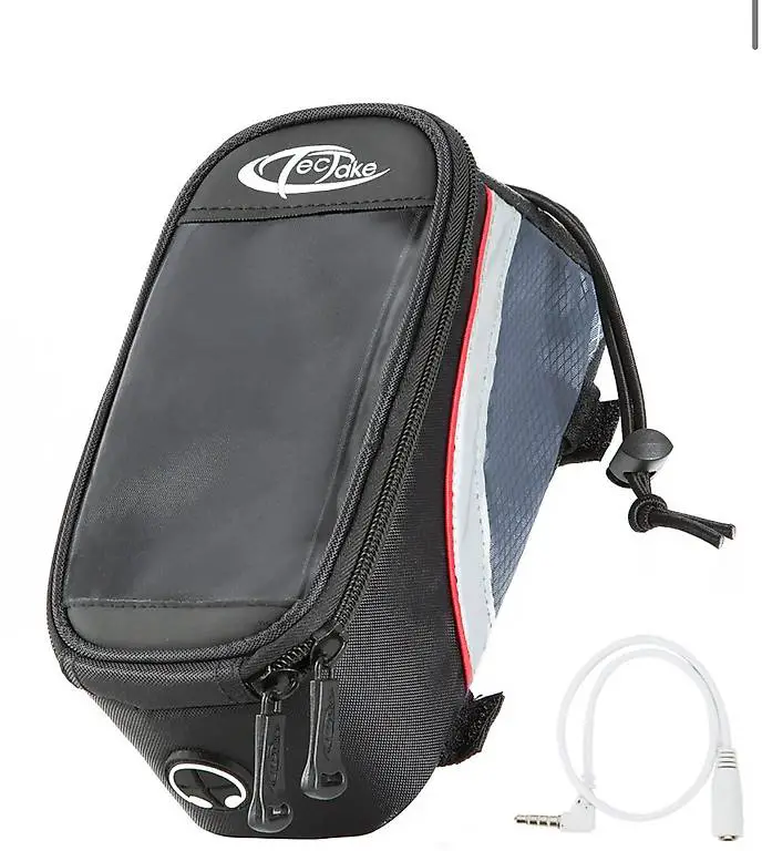 Fahrradtasche schwarz/grau/rot 20 x 9,5 x 10 cm