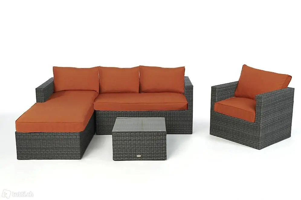  Rattan Garten Lounge mit Sessel