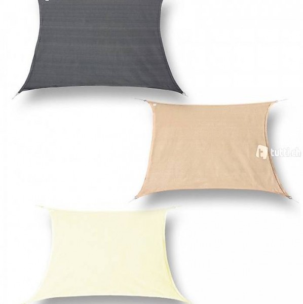  Sonnensegel wasserdicht Rechteck 3x6m, 3 Farben