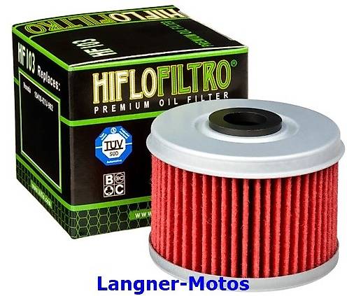 Ölfilter Hiflo HF 103 OEM Nummern: Honda 15410-KYJ-902