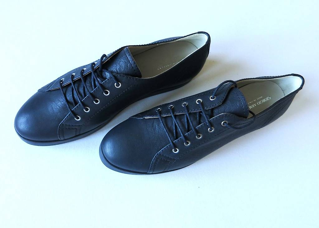 GIORGIO ARMANI eleganter Halbschuh, Leder, schwarz. Gr.40