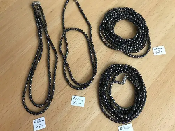 Kette, Perlennuggetskette, Erdfarbe, neu, eigene Kreation