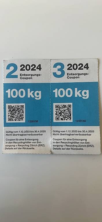 2 Stück Gutschein entsorgen Entsorgungscoupon bis 30.4.2025