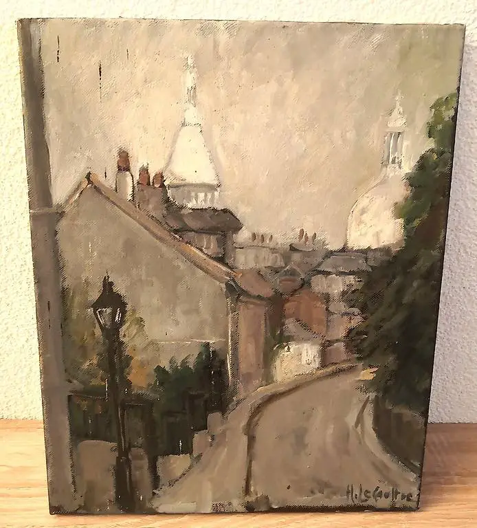 Tableau Henri LeCoultre peintre suisse huile sur toile 33x41