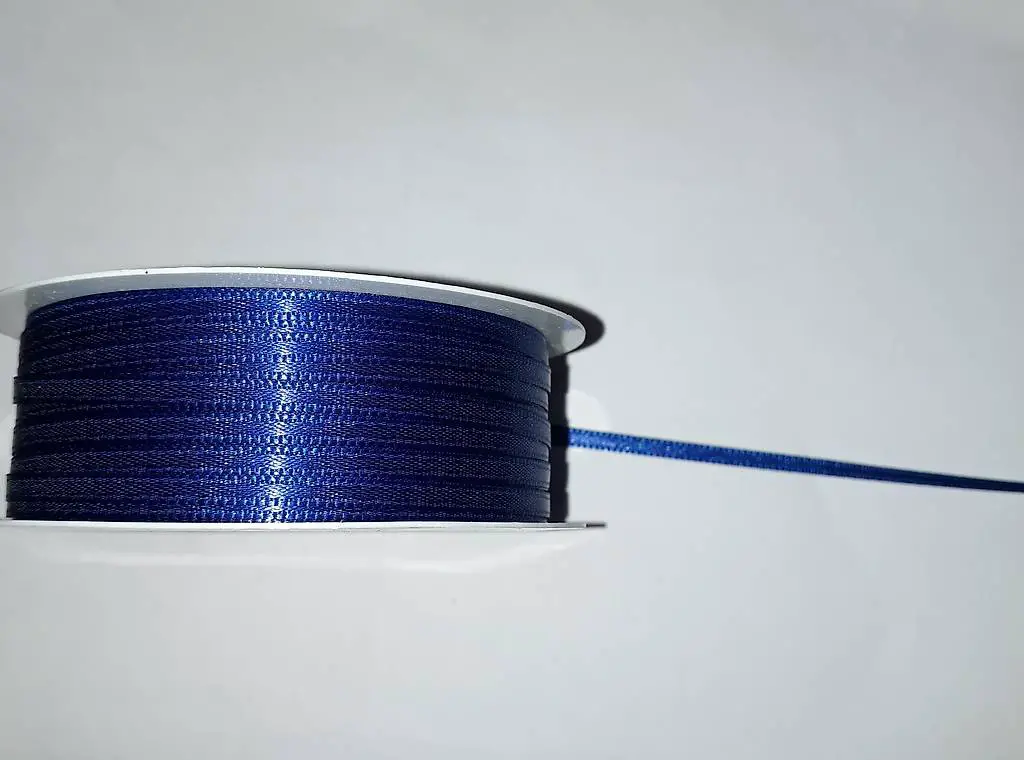 Stoffband Satin marine blau, 20m