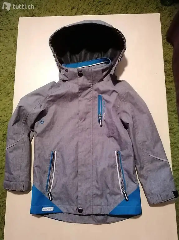 Jacke Regenjacke grau blau 116