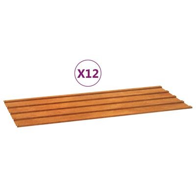 vidaXL Dachplatten 12 Stk. Rostig 100x44 cm SKU:151974