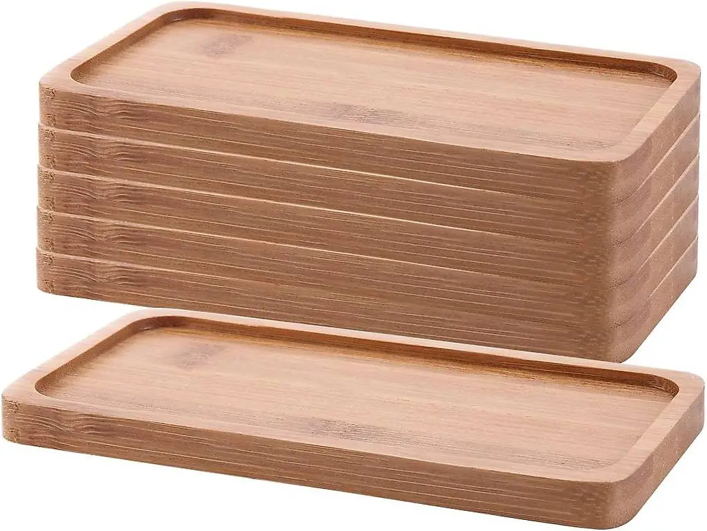 16cm Bambus-Untersetzer Untertasse Rechteck 6er-Set