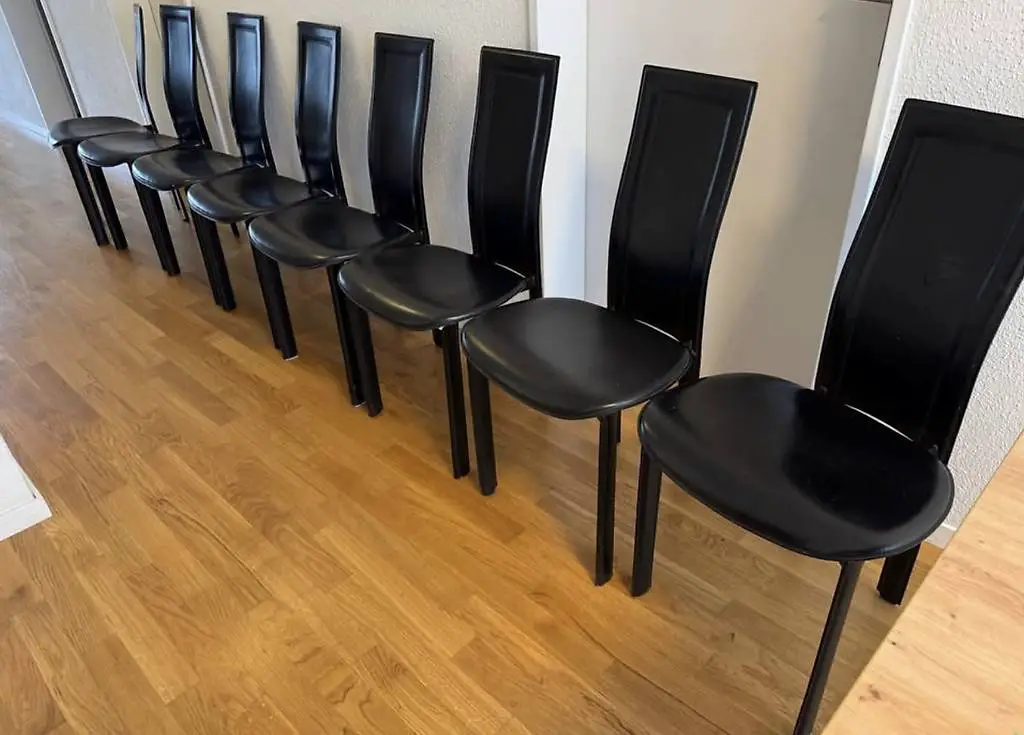 8 Stühle Echtleder Cattelan Italia Designer Essstühle