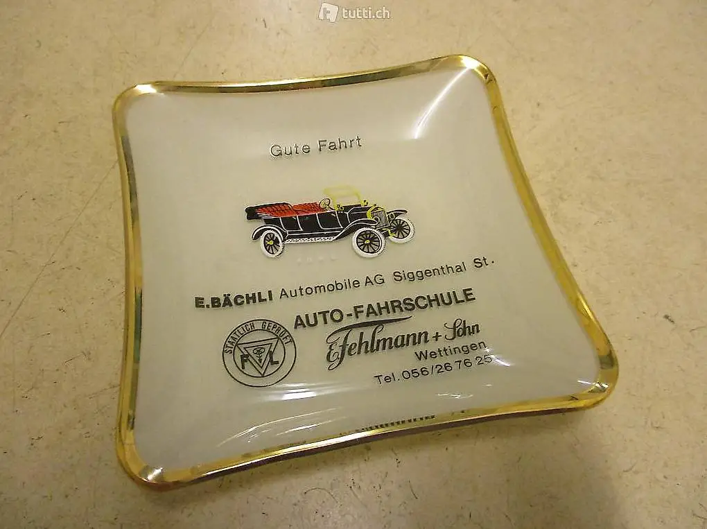 Vintage-Aschenbecher 50er 60er Bächli Automobile Ford