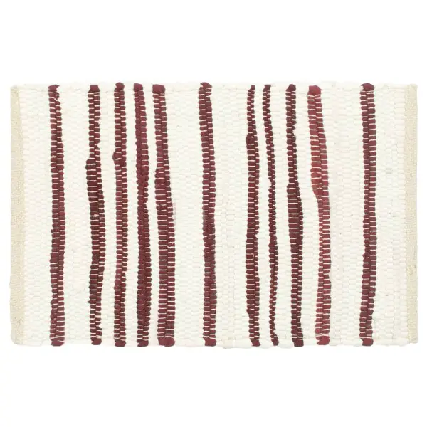  Tischsets 4 Stk. Weinrot und Weiss 30 x 45 cm Baumwolle