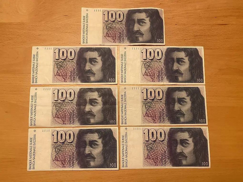 Banknote Schweiz 100 Franken Francs Serie 6 Borromini