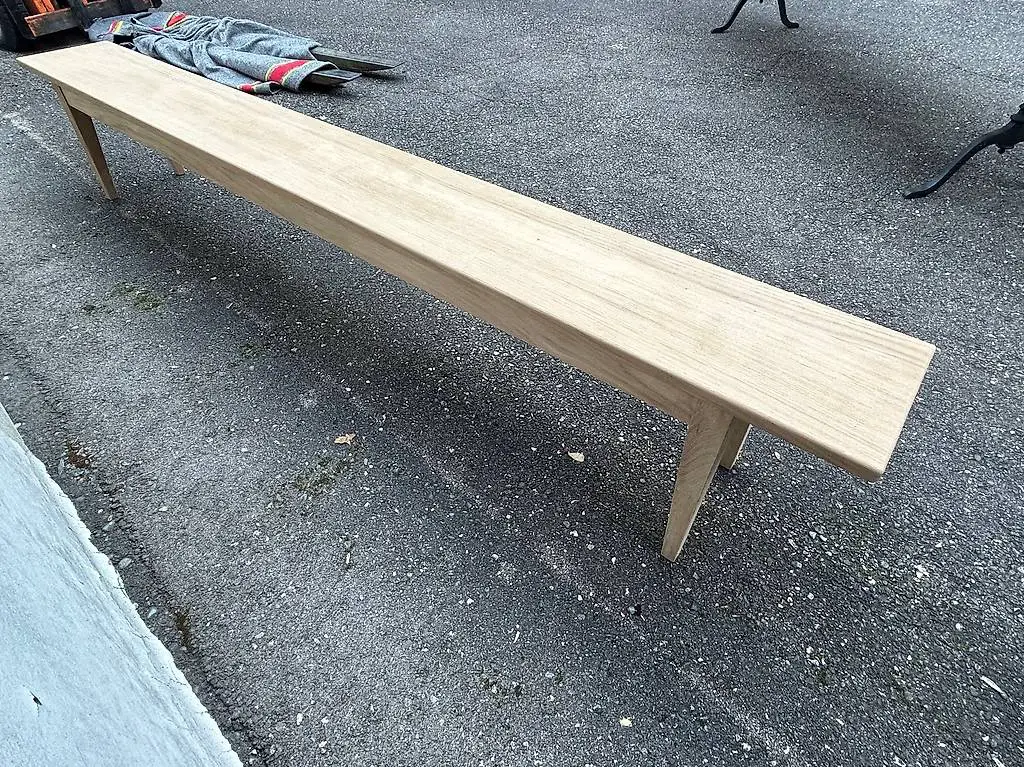 Bank Eiche, Biedermeier, 300 x 33 cm, Höhe 50 cm Biedermeier