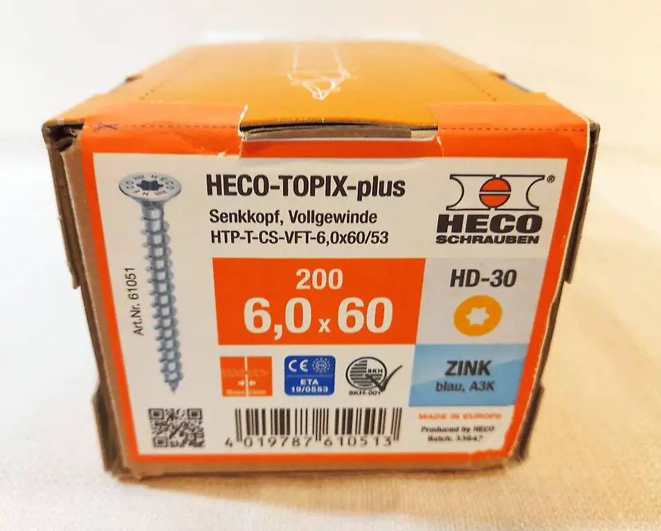 HECO-TOPIX-plus Senkkopf 6,0 x 60, 200 Stk. (Neu+OVP)