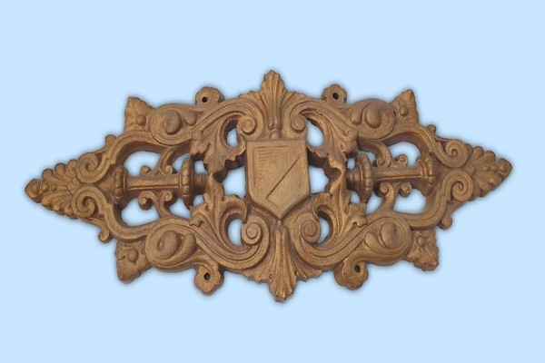  Schweres Zierschild mit Wappen | Eisenguss