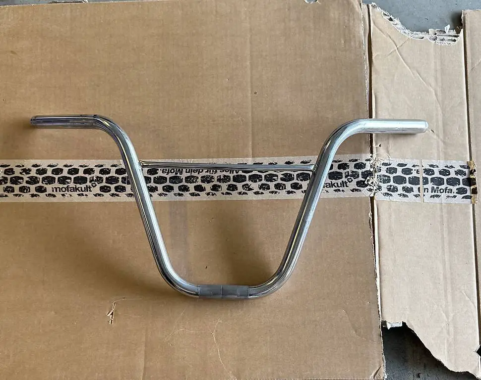 Lenker Gabelplatte 30 cm geschwungen mit Strebe Chrom