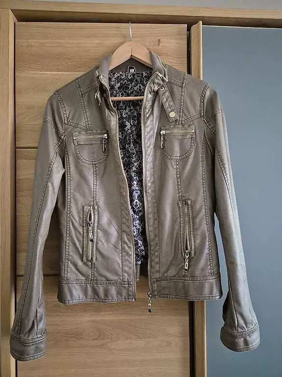 Bikerjacke beige Damen Gr. L
