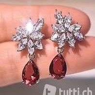 314N Romantischer Hochzeit Ohrstecker CZ Kristall