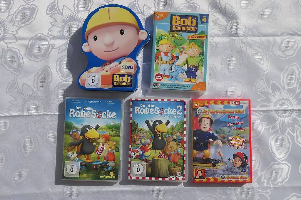 7 DVD: Bob Baumeister, Rabe Socke & Feuerwehrmann Sam