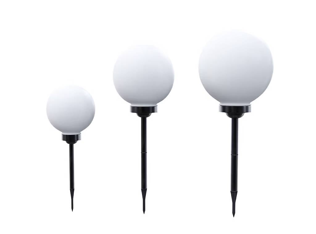 LED Solarlampe rund Set 3-teilig 20 / 25 / 30 cm