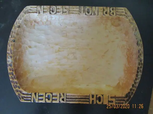  Brotkorb, Brotbehälter, Fruchtkorb, Holzteller geschnitzt